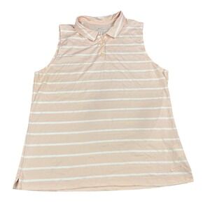 Nike Dri-FIT Sleeveless Golf Polo Shirt Women's XL Striped Athletic Top